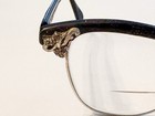 Vintage Shuron Jeweled Browline Glasses White Gold Filled 47   19 Rhinestone Mcm
