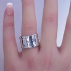 Size 8  925 Sterling Silver Hammered Wide Band Cuff Ring Hard To Find Classic