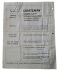 Sears Craftsman 5 8  Stroke Sabre Saw Owners Manual 315 10700