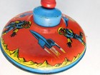 Vintage Tin Toy Spinning Top  Space Theme  1950-1960 s