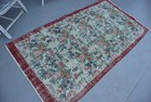 3 4x6 5 Ft Rug  Vintage Turkish Rug  Red Blue Oriental Wool Rug