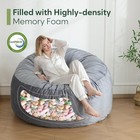 3 Ft Bean Bag Chair Memory Foam Bean Bag Chairs With Filling Round Dark Grey
