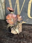 Vintage Metal Brutalist Flower Sculpture Groovy Retro Mcm Art Antique Signed Nw