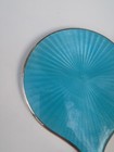 Antique Art Deco Turquoise Blue Guilloche Ladies Vanity Brush  mirror Sterling