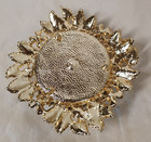 Vintage Gold Tone Metal Blue Rhinestones Lipstick Holder Vanity Ornate