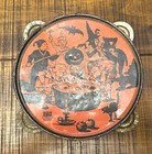 Antique 1930s J  Chein Tin Litho Halloween Noisemaker Tambourine Scarce