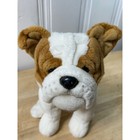 Fao Schwarz Plush Bulldog Dog 14  Button Seam Tag 2015 Red Collar