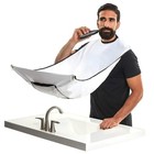 Men s Beard Shaving Apron Hair Cutting Cape Suction Cup Mirror Grooming Wrap