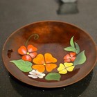 Vtg Large Enameled Copper Bowl Artist Signed A deane Floral Art Collectible