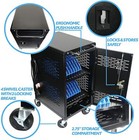 Fully Assembled 20 Device Charging Station Cart Secure Cable Management Black