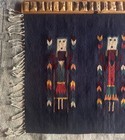 Vtg Hand Loomed Navajo Yei Rug Blanket Framed 41 X 28 Inch