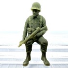 World War 2 American Sitting Toy Soldier Thompson Military Resin 1 32 Ww2 Figure
