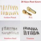 30pcs Dental Endo Root Canal Screw Post Conical Refills Golden titanium steel