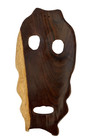 Vintage Hand Carved Abstract Wood Mask Modern Folk Art Wall Decor
