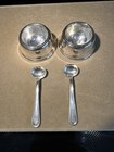 Rare Pair s  Kirk   Son calvert 4105 Sterling Silver Salt Spoons W open Cellars 