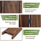 67  H Wood Room Dividers 4 Panel Pegboard Display Folding Privacy Screens Brown