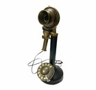 Vintage Antique Brass Candle Stick Telephone Rotary Dial Working Telephone Gift