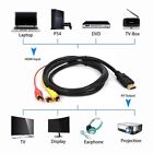 5ft Hdmi Male To 3 Rca Video Audio Av Transmitter Adapter Cable Hdtv 1080 Lot