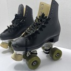 Vintage  Dominion Canada Roller Skates Youth Size 2 All Black 9 92 With Wrench 