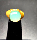 Vintage  Silver Gild and grreen stone russian Ring 