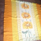 Vtg 70s Afghan Textile Wall Art Sunflowers Orange Yellow Retro 65 X 65   