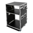 10u Pa Dj Rack Road Case W  11u Slant Mixer Top Casters
