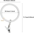 Curtain Rings With Clips White 15 Pack1 5  Inner Diameter Of Metal Clips Ringsui