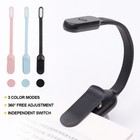 Usb Led Book Night 3 Light Color Adjustable Brightness Clip-on Lamp Rechargeable