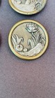 Antique Art Nouveau 19th C Silver   Copper Button Lilypads Lg Dress Buttons Rare