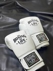 No Boxing No Life Hook   Loop Cowhide Leather Sparring Training Boxing Gloves