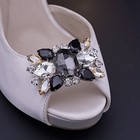 Ruihfas 2pcs Fashion Womens Crystal Rhinestone Shoe Clips Decorations For Wed   