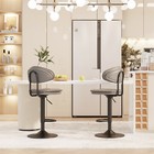 Bar Stools Set Of 2 Mid Century Adjustable Counter Height Leather Upholstered