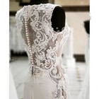 Sexy Mermaid Wedding Dresses Deep V Neck Lace Appliques Back Satin Bridal Gowns