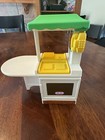 Vintage Little Tikes Dollhouse Lot 9 Pieces Kitchen Frig  Table  Chairs More