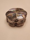 Efh Mexico 925 Silver - Vintage Abalone Shell Floral Pill Box