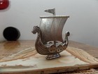 Vintage Norwegian Pewter Viking Ship Boat 3  By 1  By 3  Tall Scandinavian