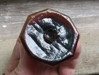 Open Pontil Deep Reddish Amber New England 8 Sided Umbrella Ink Bottle Pretty 