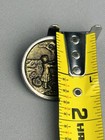 Girl With Basket Large Antique Metal Loop Picture Button