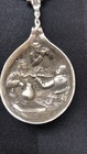 Antique Solid Silver Tea Caddy Spoon Sailers In Tavern W  Ship Handle