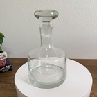 Vintage Large Heavy Glass Decanter Bottle   Stopper