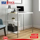 Side Storage Desk Laptop Computer Student Study Table Workstation Home White New