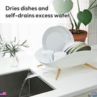 Carrotez White Dish Drying Rack With Swivel Spout     Durable  Rustproof Drainer
