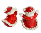 Vintage Santa Salt And Pepper Shakers Christmas Spaghetti Trim Japan