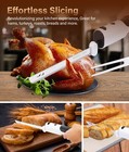 Cordless Electric Knife With Dual 304 Stainless Steel Blades Fork Cutting Board