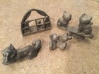 Vintage  Pewter Spoontiques Miniature  Cat   Kittens Figurines 1980   s Lot Of 4