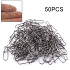 50 fishing Hook-connector 50 fast Clip Lock Snap Swivel Solid Rings Safety Snaps