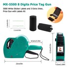 Mx-5500 8 Digits Price Tag Gun With 5000 White Sticker Labels  Price Gun For    