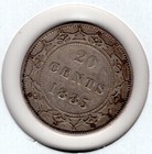 1885 Newfoundland 20 Cents Silver Coin - Fine