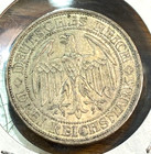 1929-e Germany 3 Reichsmark Scarce Km-65 Nice Original Uncirculated Chrc