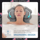 Bath Pillow For Tub  Neck   Back Support  Grey  Polyester Fibre